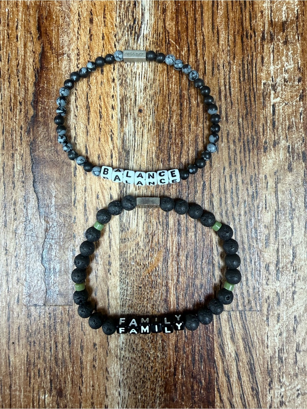 Little Words Project set of 2 bracelets size L/XL “Balance” “family” pre-owned